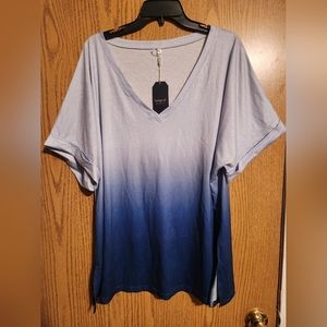 Blue short sleeve blouse